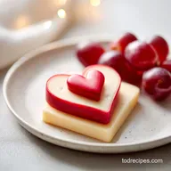 Cute Valentine Charcuterie Board with Heart Cheese