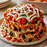 Halloween Taco Dip with Spooky Spider Web