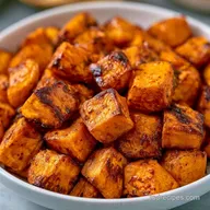 Oven Roasted Sweet Potato Cubes: Crispy