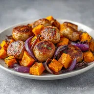 Sheet Pan Sausage and Sweet Potatoes