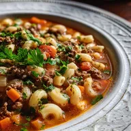 Olive Garden Pasta Fagioli Slow Cooker Recipe with Ground Beef