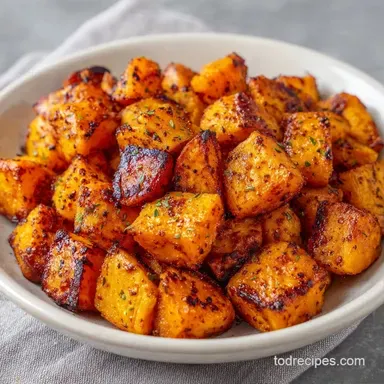 Crispy Air Fryer Sweet Potato Cubes for 4 Recipe Card