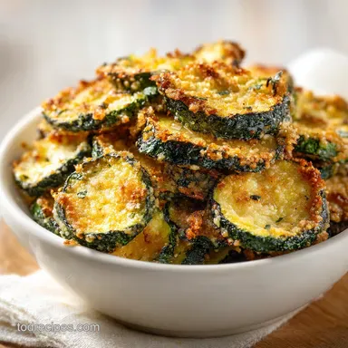 Baked Garlic Parmesan Zucchini Chips for 4 Servings Recipe Card