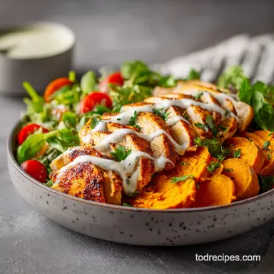 BBQ Chicken Sweet Potato Bowl for 4 Servings Recipe Card