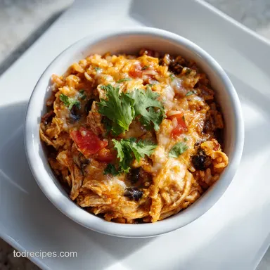 Chicken Enchilada Rice Casserole for 8 Servings