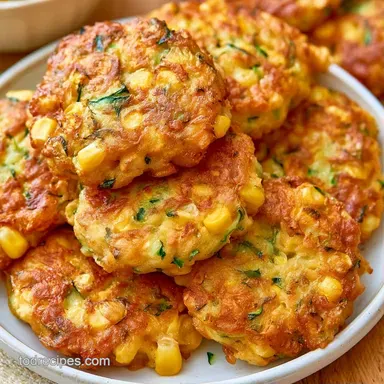 Corn Zucchini Fritters: Crispy Cheddar Recipe Card