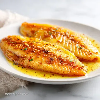 Garlic Butter Oven Baked Tilapia for 4 Servings: Tender Recipe Card