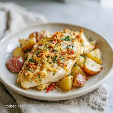 Garlic Parmesan Chicken Potatoes for 4 Servings Recipe Card