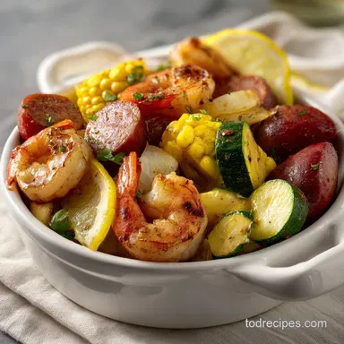 Grilled Shrimp Boil Foil Packets for 4 Recipe Card
