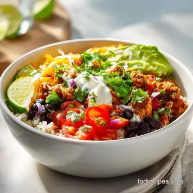 Healthy Turkey Taco Bowl for 4 Servings Recipe Card