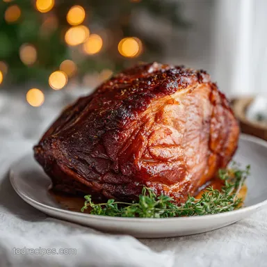 Christmas Eve Dinner Idea with Honey Glazed Ham for 15 Servings Recipe Card