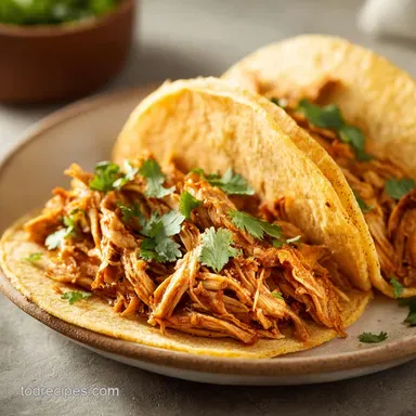 Instant Pot Chicken Carnitas Tacos Recipe Card