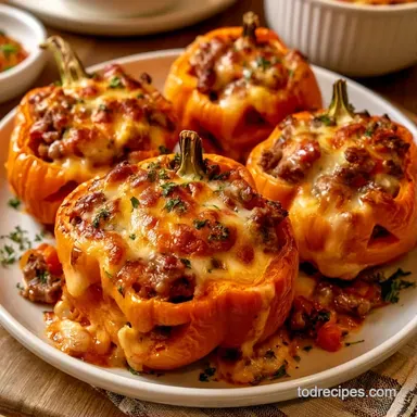 Stuffed Peppers with Ground Beef Recipe Card