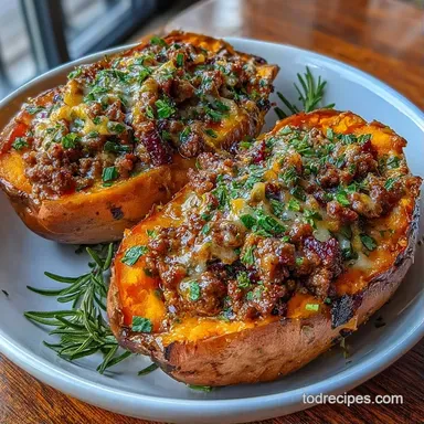 Loaded Baked Sweet Potato Dinner for 4 Recipe Card