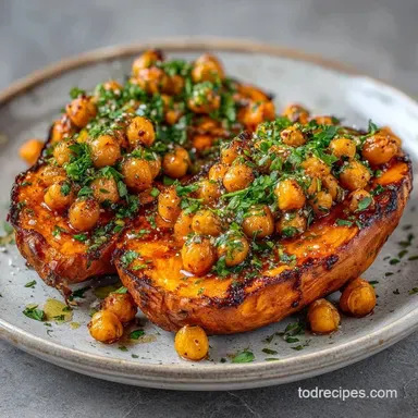 Mediterranean Baked Sweet Potato: Roasted Recipe Card