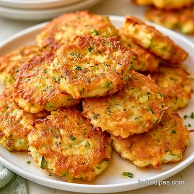 Crispy Parmesan Zucchini Fritters Recipe Card