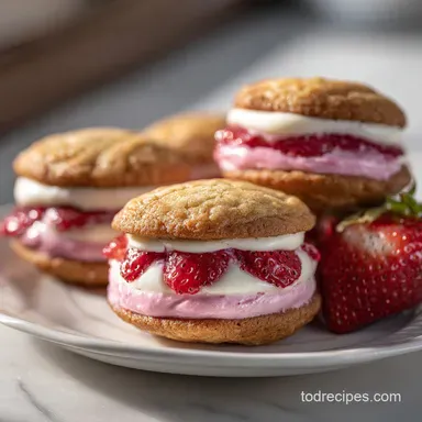 Valentines Day Pink Strawberry Cheesecake Cookies Recipe Card