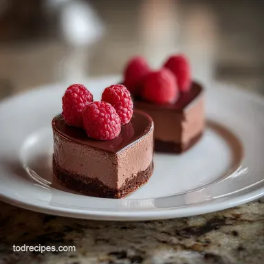 Unique Valentines Day Dessert Idea with Raspberry and Chocolate for 6 Recipe Card