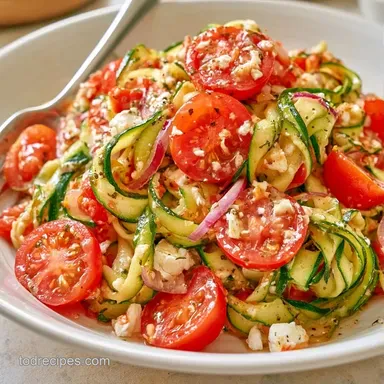Zucchini Salad Recipe with Feta Cheese Recipe Card