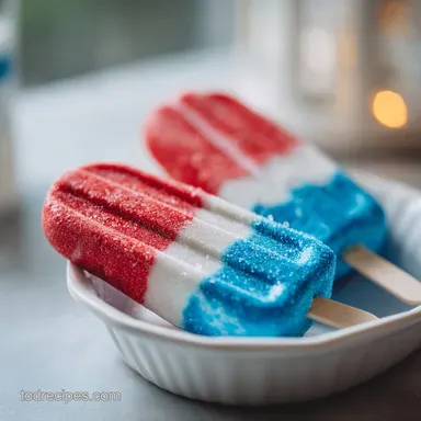 Bomb Pop Cookies in 57 Minutes: Red White and Blue Sugar Cookies Recipe Card