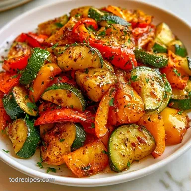 Roasted Zucchini and Peppers for 4 Recipe Card