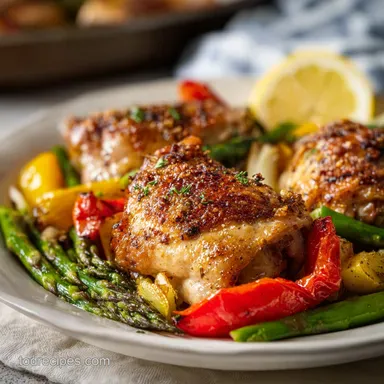 Sheet Pan Garlic Butter Chicken for 4 Servings Recipe Card