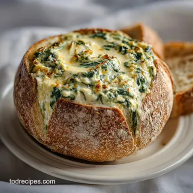 Spinach Dip in a Bread Bowl: Chilled & Creamy Recipe Card