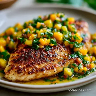 Tilapia Mango Salsa for 4 Servings Recipe Card