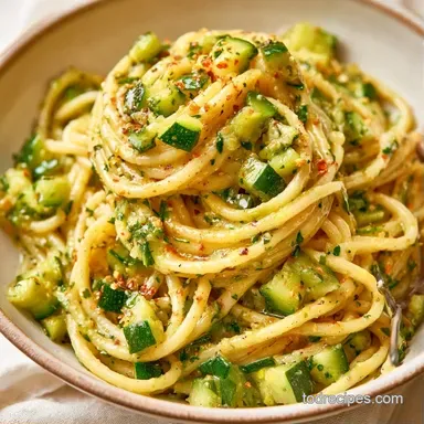 Zucchini Butter Pasta for 4 Servings Recipe Card