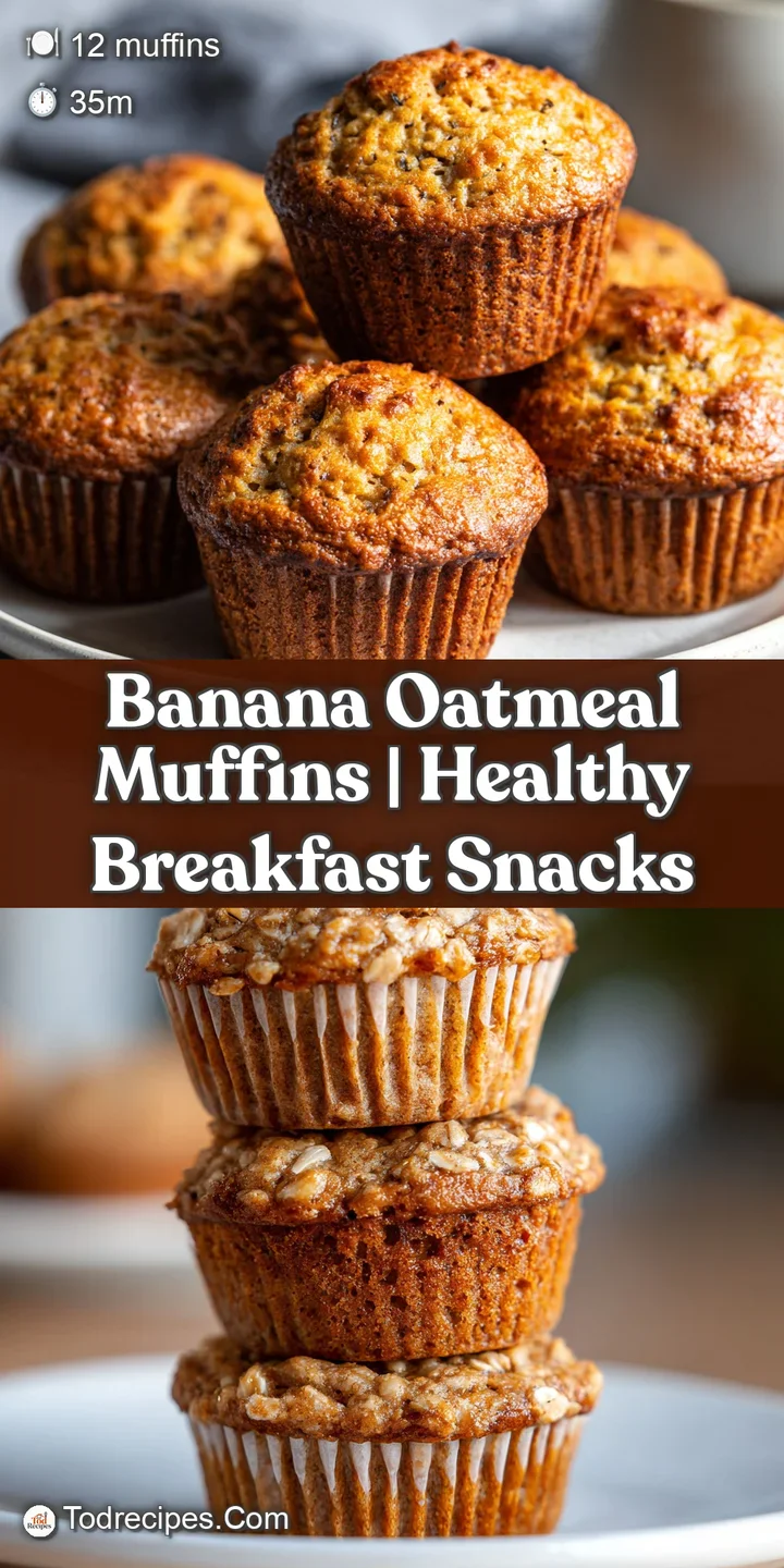 Close-up of a soft, sweet banana oatmeal muffin. You can almost smell the sweet banana and nutty oats. Warm, inviting, and...