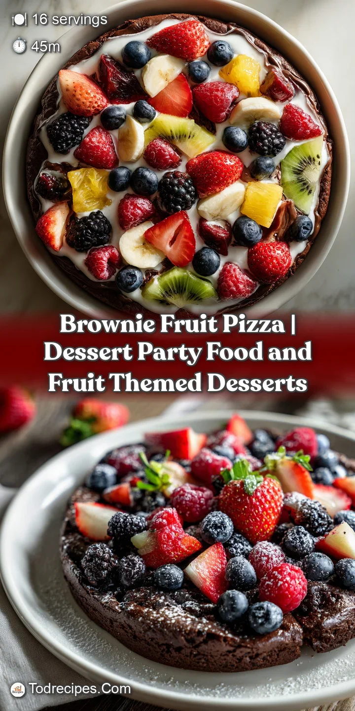 Close-up of plump, jewel-toned berries nestled in smooth, white frosting on a dark chocolate brownie.