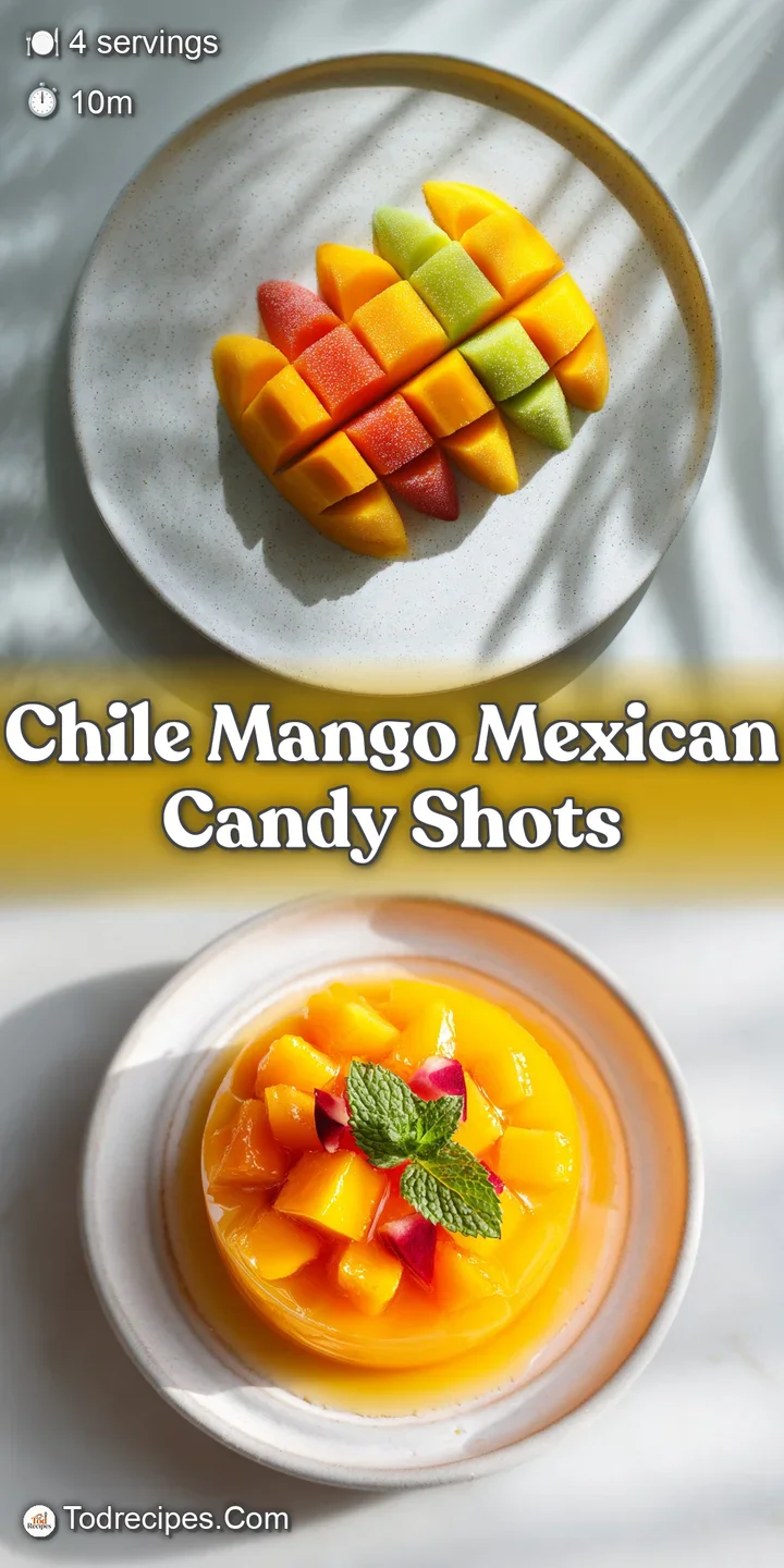 Close-up of a chilled Mexican candy shot, showcasing its bold colors and spicy rim. Sweet & spicy, a tantalizing treat!