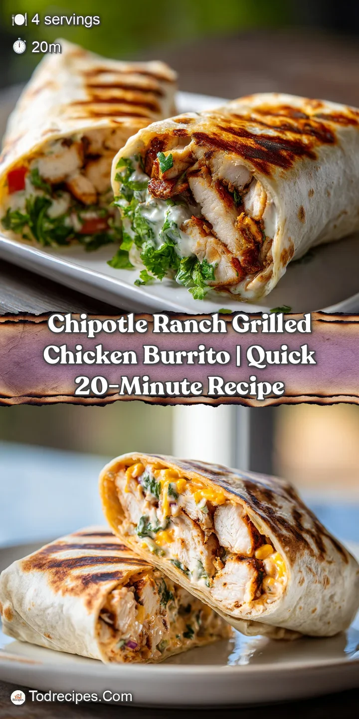 Close-up of a chicken burrito; creamy chipotle ranch, charred chicken, and fresh cilantro create an irresistible texture a...