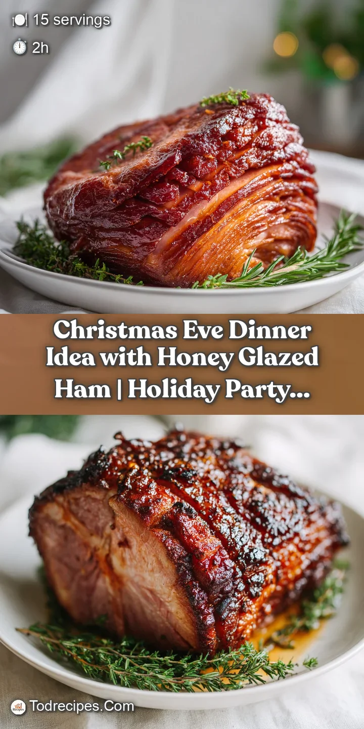 Close-up of a thick, succulent slice of honey-glazed ham, its caramelized surface glistening invitingly.