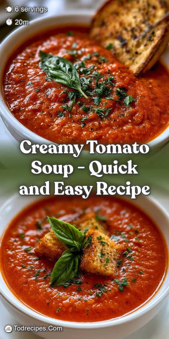 Macro shot of steaming, vibrant red soup with a silky cream swirl and a crisp, green basil leaf resting on top.