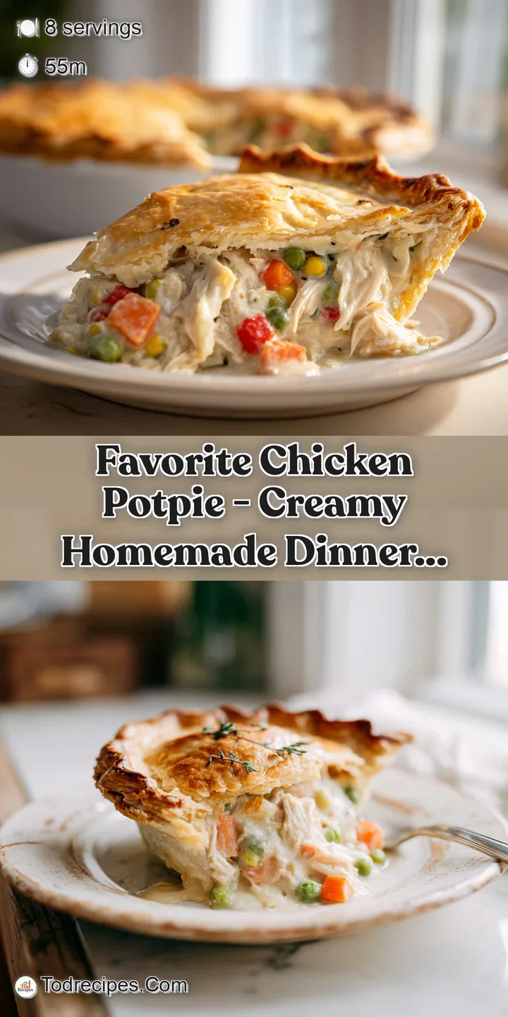 Close-up of a bubbling, creamy chicken and vegetable filling peaking through a perfectly golden, flaky crust.