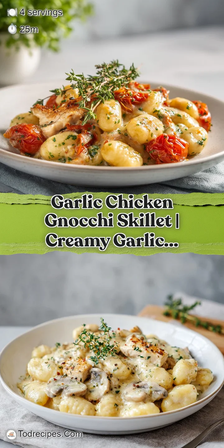 Close-up reveals the creamy sauce clinging to the soft gnocchi and browned chicken. Shiny and flavorful; a truly appetizin...