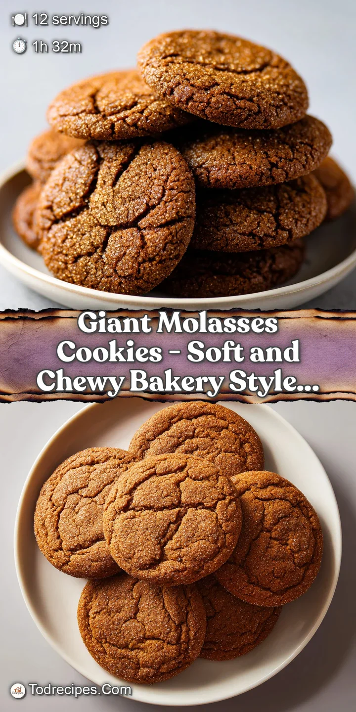 Close-up of a perfectly baked, thick molasses cookie with a chewy center and slightly crisp edge.