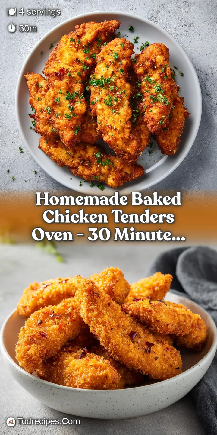 Close-up on a perfectly baked chicken tender; its crusted exterior and juicy interior look irresistible and flavorful.