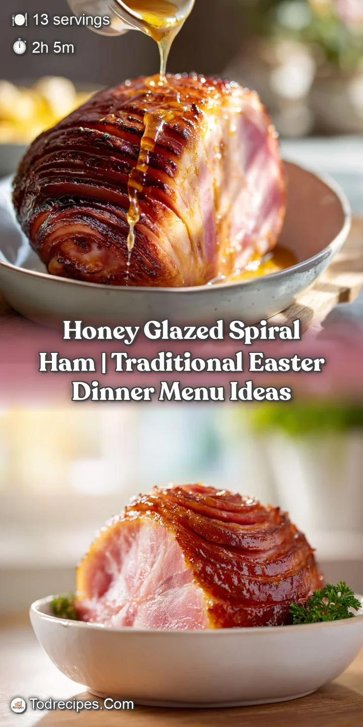 Close-up of succulent ham with a sticky, amber glaze, showcasing a moist, tender texture and rich color.