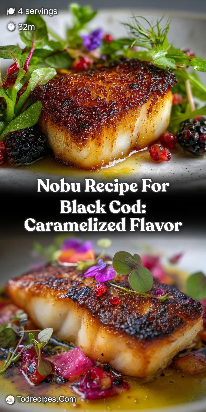 Up-close, the rich, dark miso glaze coats the delicate black cod, promising a flavorful bite, enhanced by chopped scallions.