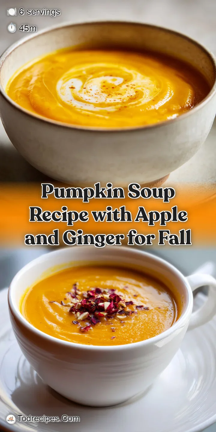 Close-up of velvety pumpkin soup with a swirl of cream, highlighting the smooth texture and warm, inviting color.