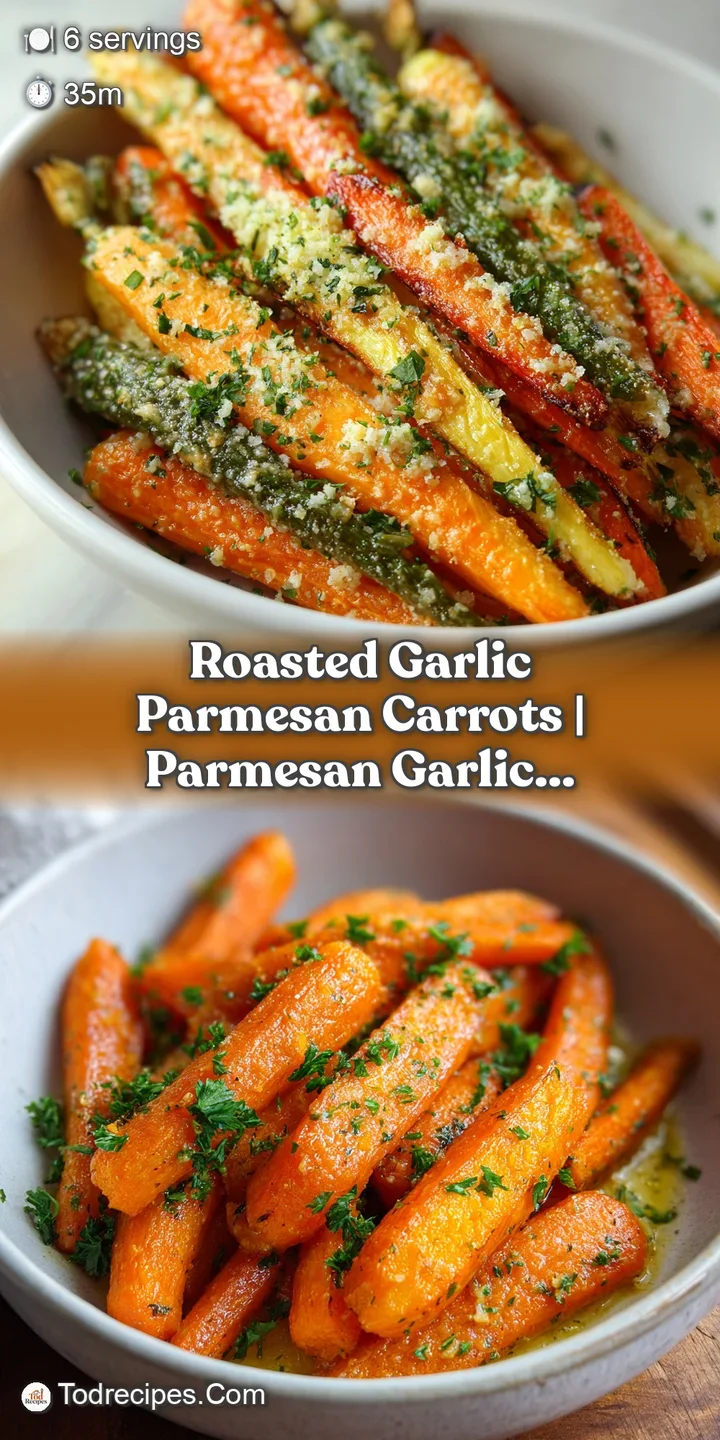 Close-up of tender, vibrant orange carrots, glistening with melted parmesan and flecks of fresh parsley.