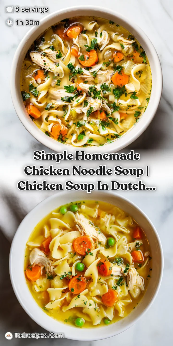 A mouthwatering close-up of plump chicken shreds, delicate noodles, and a sprinkle of fresh parsley in a warm, inviting br...