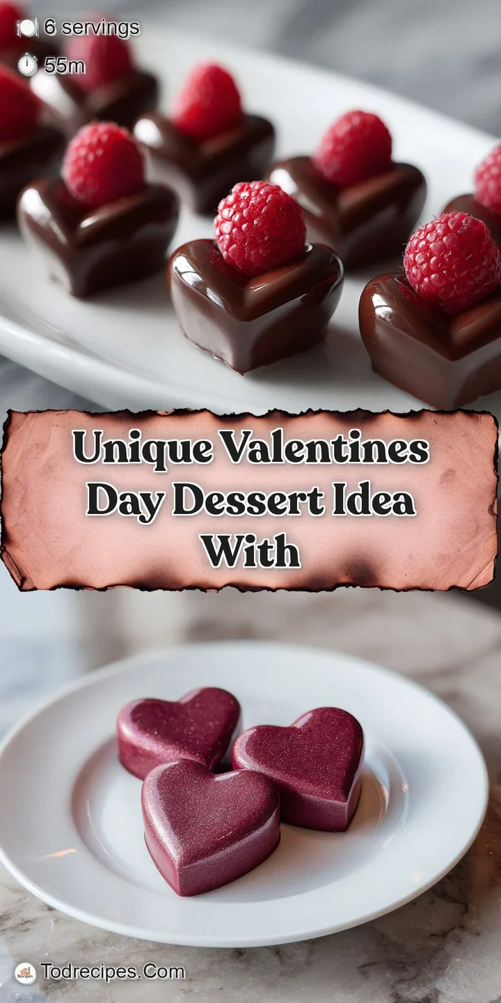 Close-up reveals the smooth texture of chocolate mousse swirled with a tangy raspberry layer; a delicious and enticing Val...