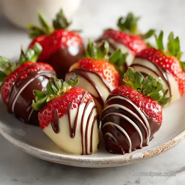 Elegant dessert plate with rows of dark chocolate covered strawberries; decadent and displayed perfectly on white dish.