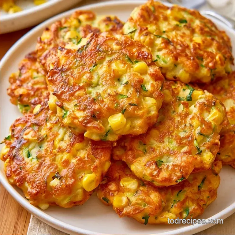 Crispy Corn Zucchini Fritters with Cheddar
