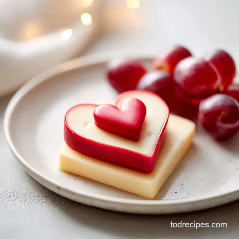 Cute Valentine Charcuterie Board with Heart Cheese