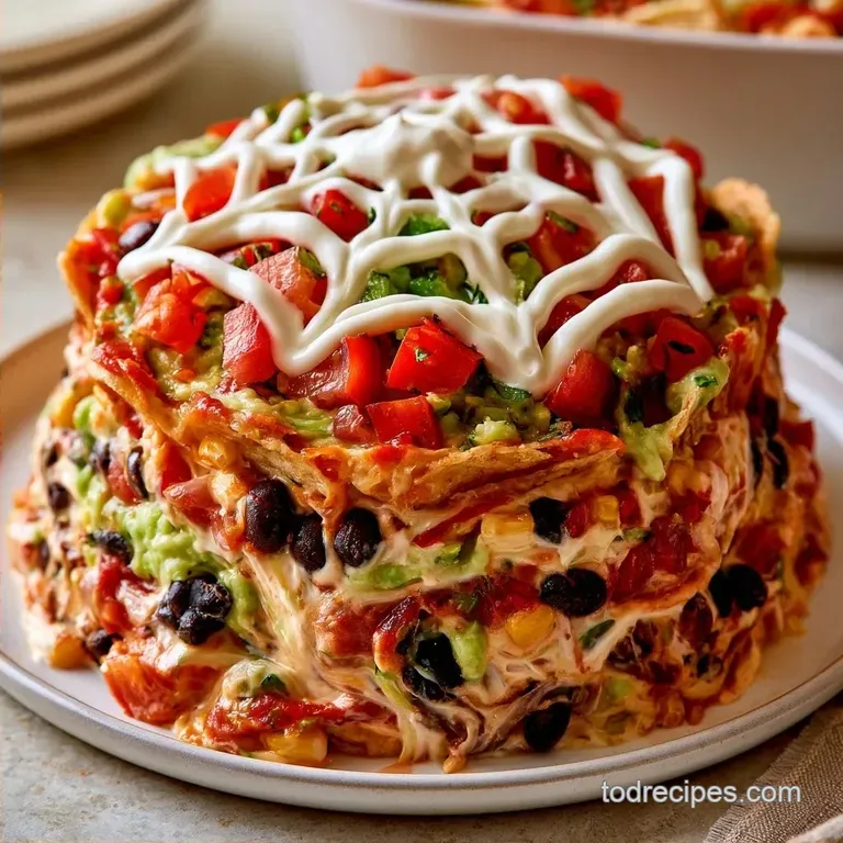 Halloween Taco Dip with Spooky Spider Web