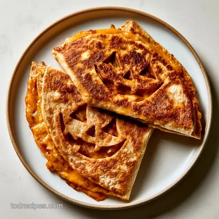 Toasted tortilla triangles with cheese faces arranged on a slate platter beside a small bowl of red salsa and lime.